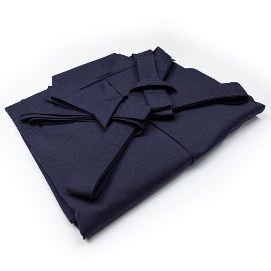 Wide Maehaba Tetron Hakama - Navy - Folded