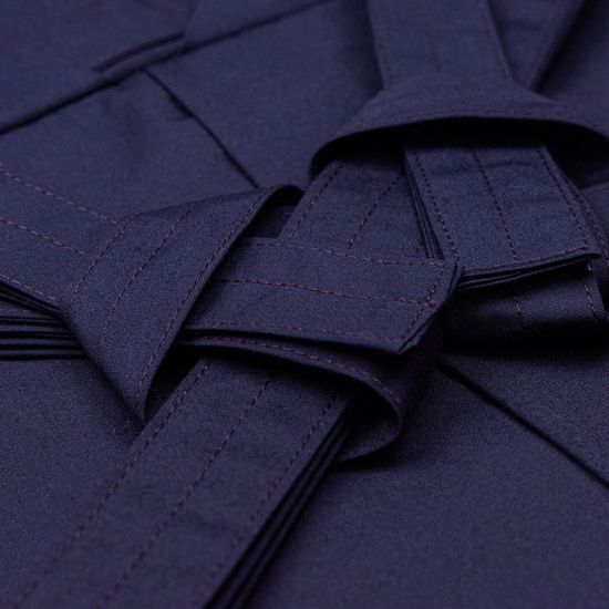 Wide Maehaba Tetron Hakama - Navy - Himo