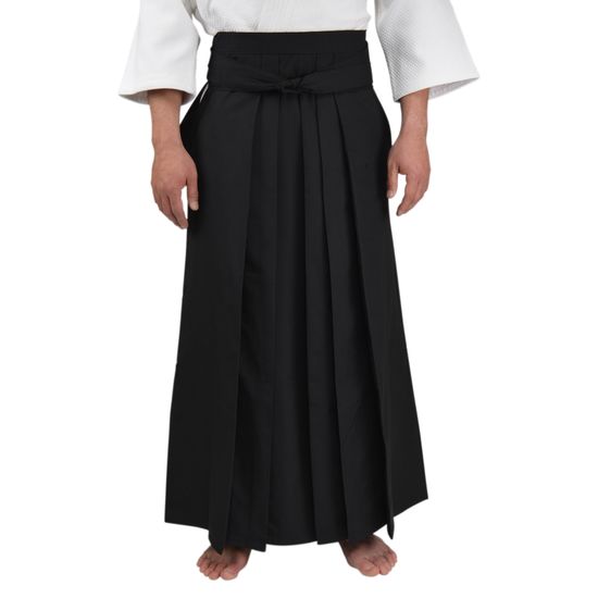 Black Polyester Rayon Junior Hakama - Front