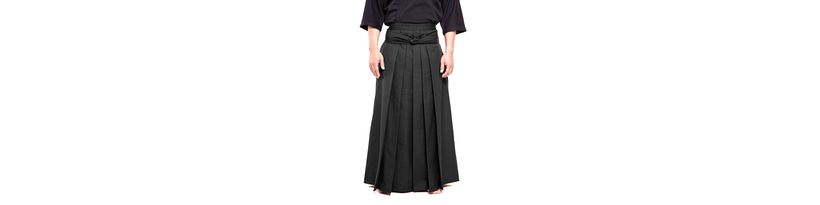 Wide Maehaba Tetron Hakama - Black