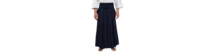 Blue Tetron Aikido Hakama - Front View