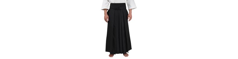 Black Polyester Rayon Junior Hakama - Front